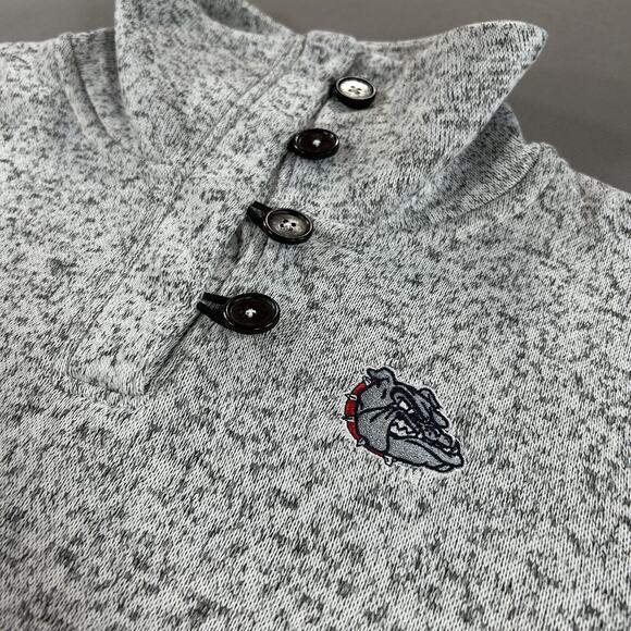 Champion Gonzaga Bulldogs Button Size XL Gray Fleece Sweatshirt College - Picture 6 of 6